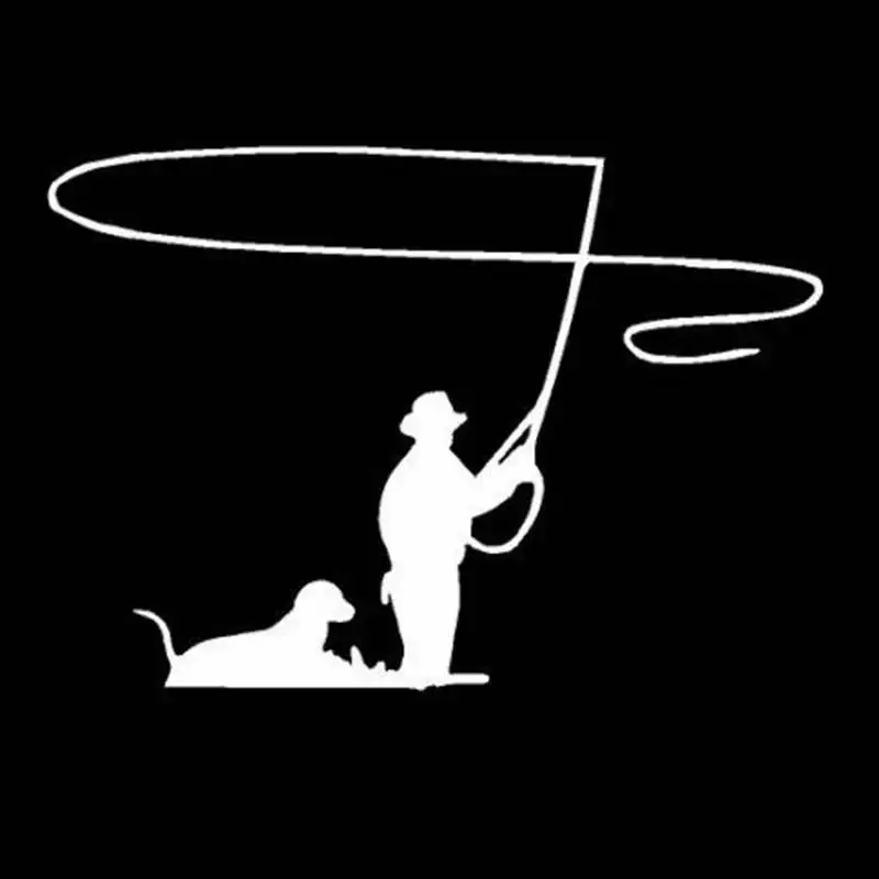 Fisher наклейка с собакой рыболовные снасти магазин полые наклейки рыба Рыбалка