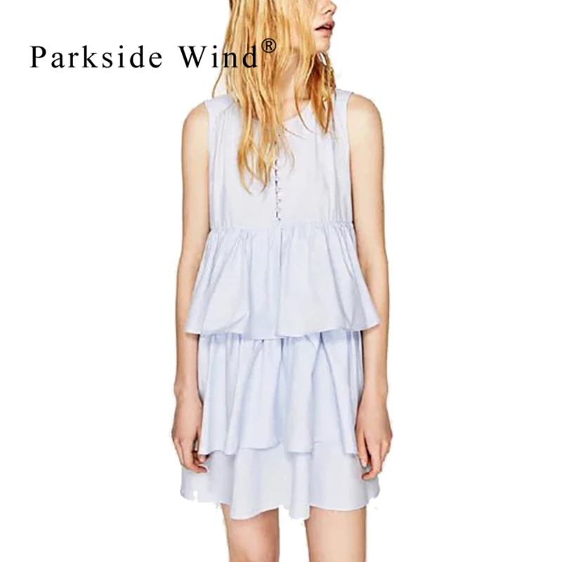 Парксайд ветер Повседневное мини-платье трапециевидной формы женский сплошной