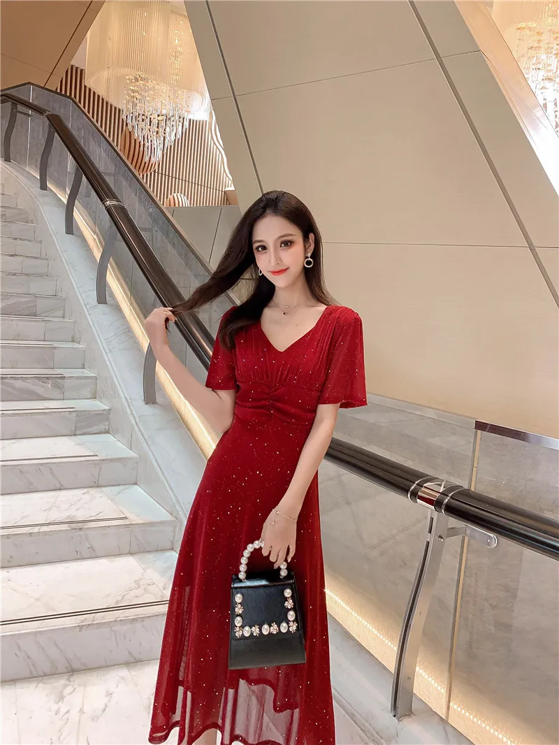 2020 летние вибрационная сеть красный хит сезона талии v-образным вырезом