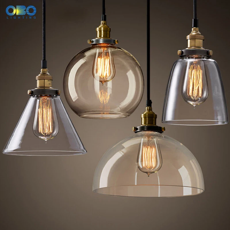 Винтажный подвесной светильник из прозрачного стекла чайного цвета шнур 1-1 5 м