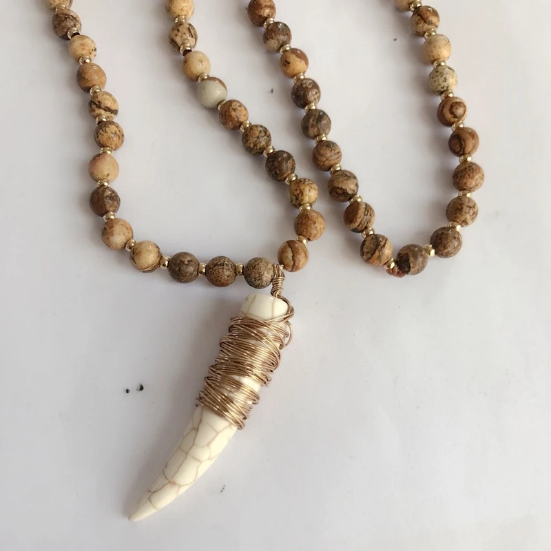 Новые рога мрамор Подвеска для ожерелья в виде камней ювелирные изделия ручной