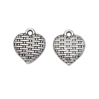 25pcs free shipping antique silver plated heart charms beads pendants for jewelry making diy handmade 12x10mm