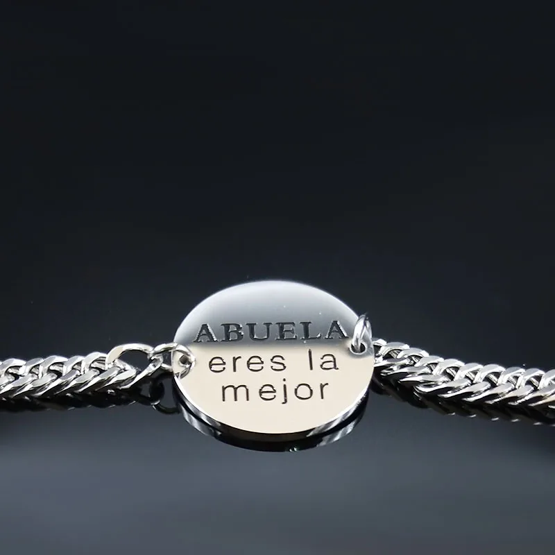 2020 модный браслет из нержавеющей стали с надписью бабушка для женщин серебряные