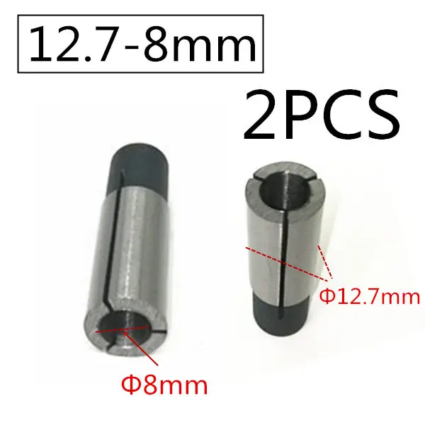 1/2 ''1/4'' 1/8 ''10 мм 8 мм 6 мм 4 мм 3 мм патрон фрезы цанговый адаптер для передачи для Makita BOSCH HITACHI DeWALT Hilti worx - Цвет: 2PCS        12.7-8mm