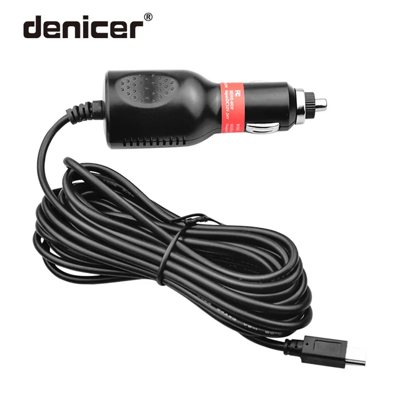 Denicer Mini USB вход DC12V 24V выход DC 5V 1000mA автомобильное зарядное устройство адаптер
