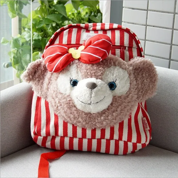Disney ShellieMay Duffy Bear Gelatoni лицо плюшевые игрушки холщовый рюкзак полосатая Сумка