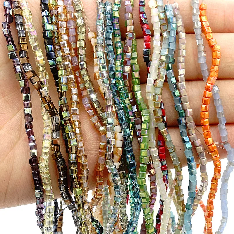 Оптовая продажа 200 шт кубические Хрустальные стеклянные бусины 2 мм DIY|beads 2mm|spacer