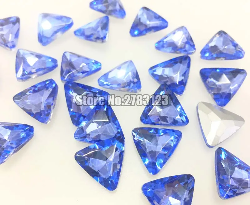Factory sales Light blue Triangle AAA Glass Crystal pointback rhinestones Mobile phone/nail art/diy/ accessories Free shipping | Дом и сад