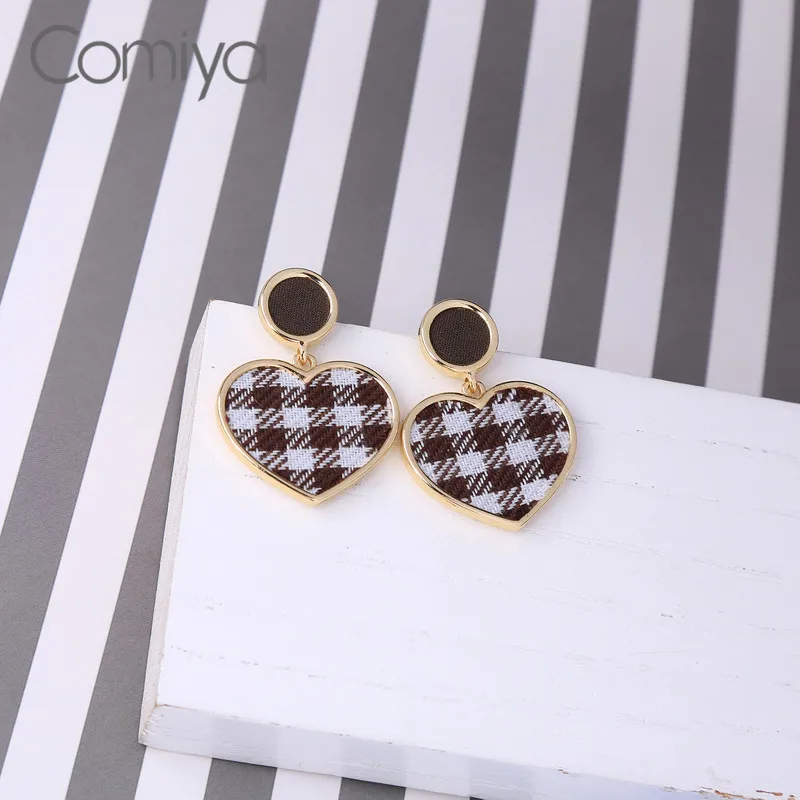 Comiya Designer Dangle Earring Heart Shape Romantic Accessories Cotton Brincos Femme Elegant Drop Earrings For Women Bisuteria | Украшения