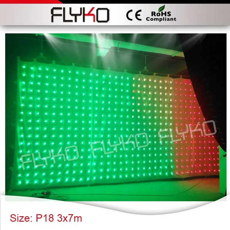 10ft x 23ft gif Видео дисплей белая ткань RGB3in1 светодиодное освещение P18 led dj экран видео занавес для киоск бар|video