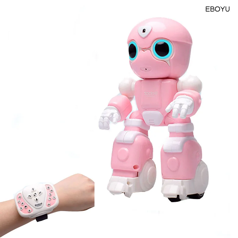 Розовый EBOYU Crazon 1802 Смарт RC робот игрушка Интеллектуальный рост робот музыка танец сообщение запись RC робот игрушка для домашних животных для детей подарок - Цвет: Розовый