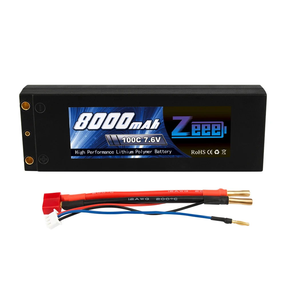 Deans Plug Zeee 7,6 V 8000mAh 100C Lipo аккумулятор жесткий чехол RC автомобильное зарядное устройство с 4 мм штепсельной вилкой RC Lipo батарея для грузовика багги - Цвет: Deans Plug