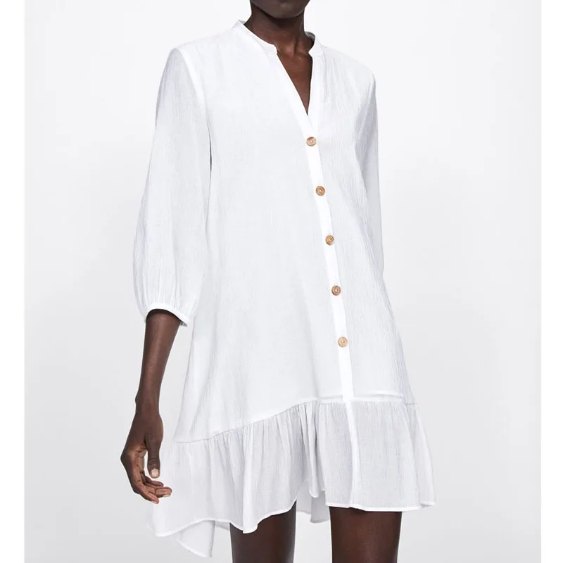 Женское ламинированное платье с короткими рукавами летнее декоративной