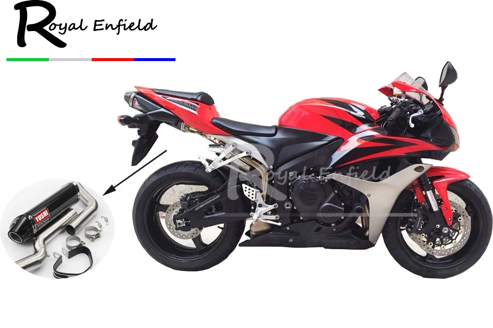 Cbr600rr F5 Слип-на мотоцикл глушитель среднего соединения трубы для CBR600rr f5 2003-2004 2005- cbr1000rr 2004-07 подседельное сиденье