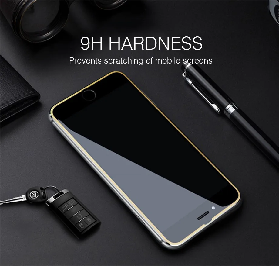 RHR 6D закаленное стекло из алюминиевого сплава для iphone 6 6s 7 8 Plus полное покрытие краев Защита экрана для iphone X 10 5 5S SE стекло
