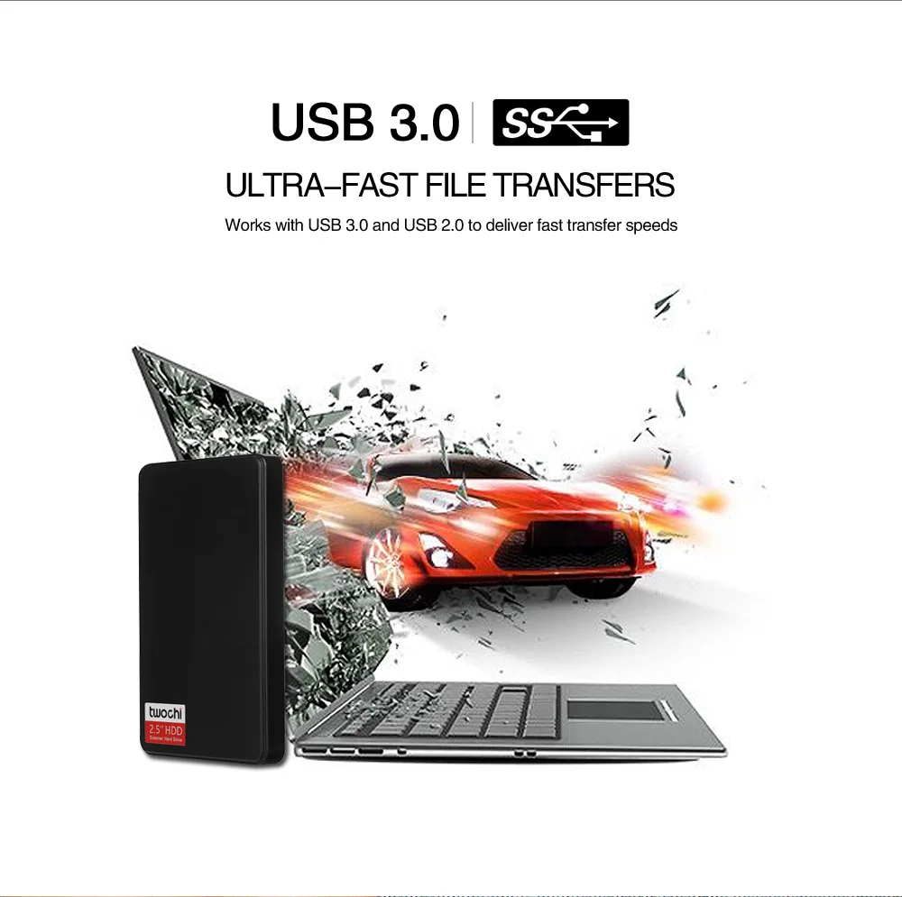 TWOCHI A1 USB3.0 2,5 ''внешний жесткий диск 80 ГБ 120 Гб 160 Гб 250 ГБ 320 ГБ 500 ГБ портативный HDD диск Plug and Play для ПК/Mac