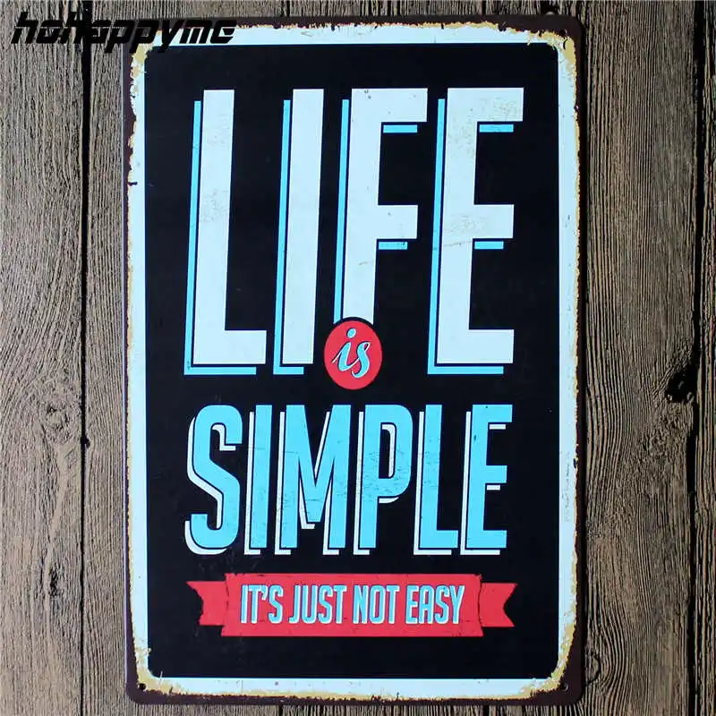 Цитаты Happy Life винтажные вывески для бара металлические оловянные картины