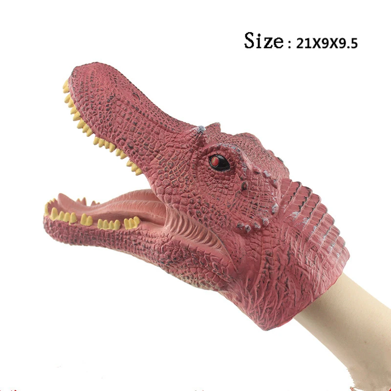 Dinosaur Hippopotamus Crocodiles Rhinoceros Hand Gloves Puppet Animal Head Toys Soft Gelatin Children's Role Playing Boys | Игрушки и
