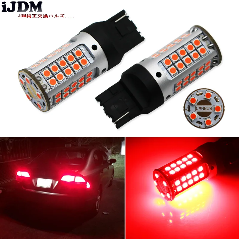 IJDM 7440 светодиодный без гипервспышки 21 Вт высокой мощности красный T20 W21W лампы для