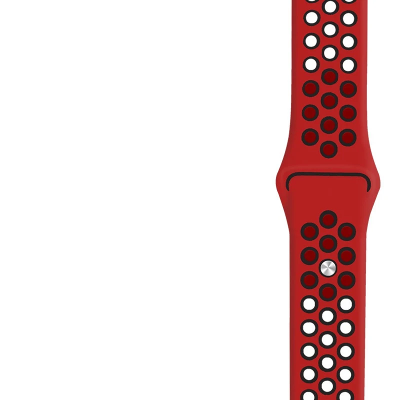 Мягкие силиконовые спортивные мужские и женские полосы для apple watch 4 полоса 40 мм 44 мм, 38 мм, 42 мм, браслет на запястье для наручных часов iWatch серии 1/2/3 - Цвет ремешка: red black