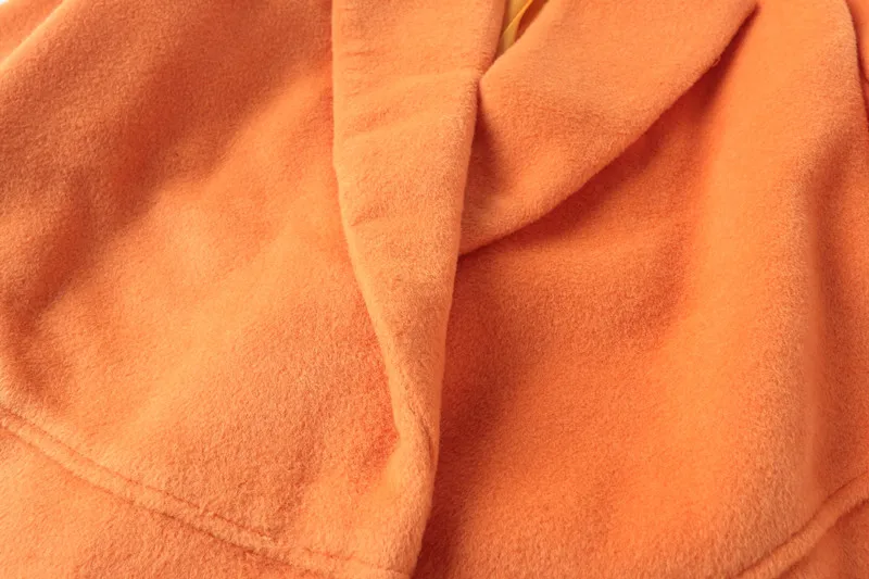 Лидер продаж Мода нагрудные шерстяное пальто Для женщин One Button яркий Однотонная