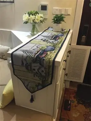 E2 33 см x 180 см свежий в сельском стиле из хлопка и льна настольный бегун мягкий и толстый цветочный Флаг декоративные кабинетные Чехлы коврики - Цвет: E2