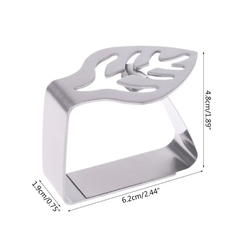 4 шт. гетры с рисунком листьев Нержавеющая сталь Скатерти скатерть зажим зажимы