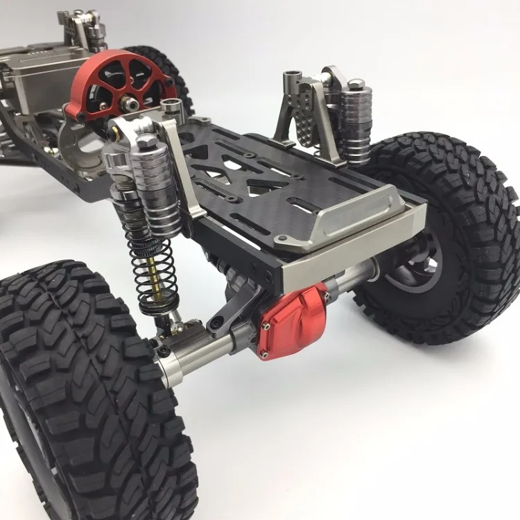 CNC алюминиевый Металл с карбоновой рамой для RC автомобиля 1/10 осевой SCX10 шасси 313 мм Колесная база автомобиля 4WD гусеничный Автомобили Запчасти