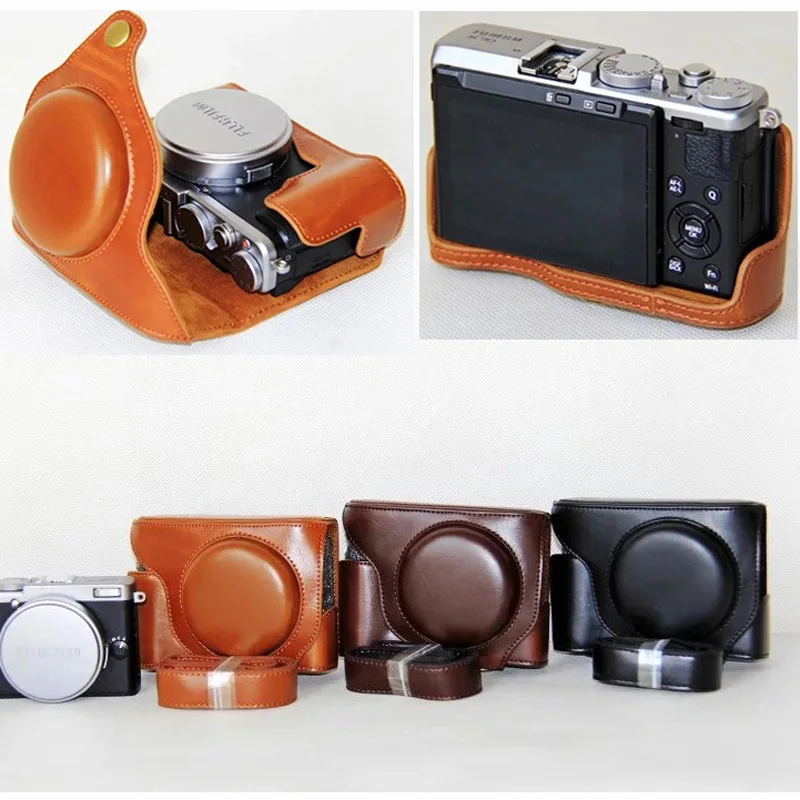 Сумка для цифровой камеры из ПУ кожи съемный чехол Fujifilm X70 с плечевым ремнем|camera