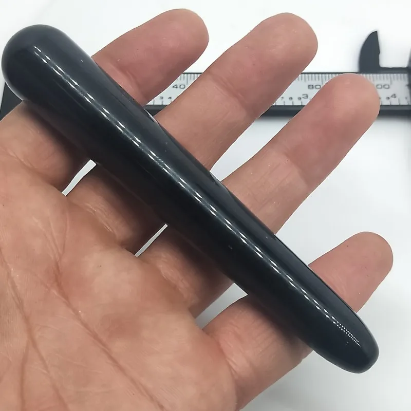 DHXYZB 10 см натуральный черный обсидиан кварцевый кристалл точечная Массажная