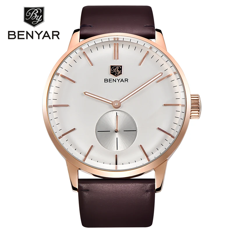 BENYAR Простые Мужские Часы Лучший Бренд Класса Люкс Корпус Из Нержавеющей Стали