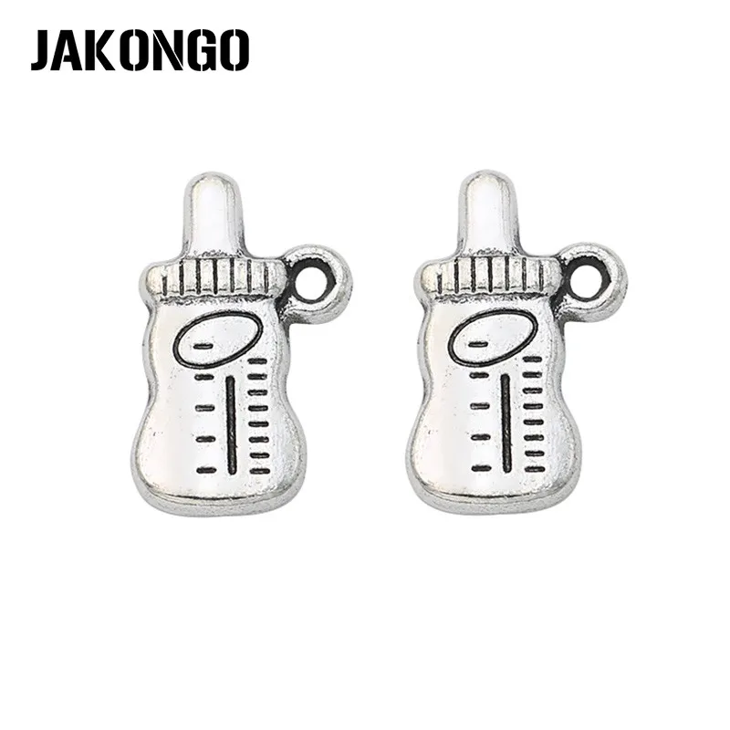 JAKONGO 20 шт. античное посеребренное детское украшение в виде бутылки подвески для