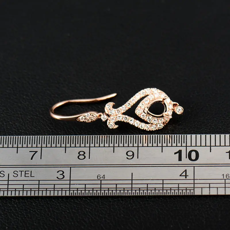 Женские серьги подвески из розового золота 4 Х5 мм|semi mount earrings|earrings earringearrings gold rose |