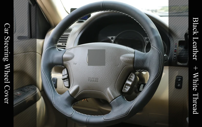 Lqtenleo черные кожаные DIY ручной работы чехол рулевого колеса автомобиля для Хонда сrv CR-V 2003 2004 2005 2006