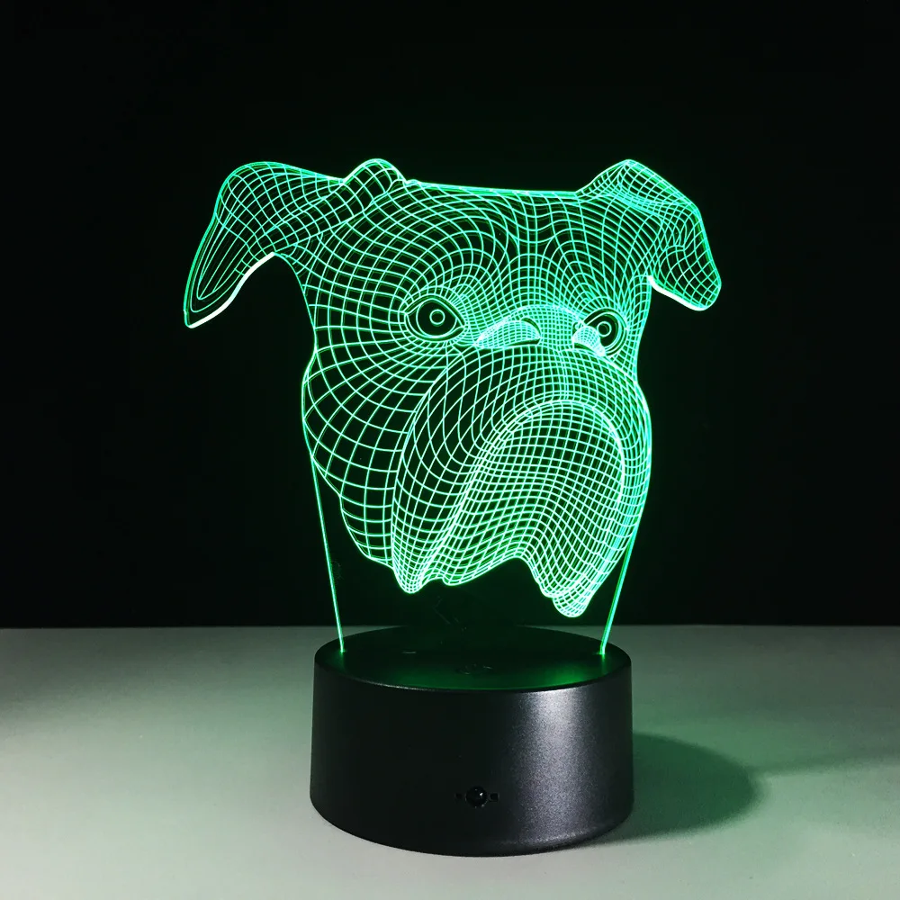 Pekingese Dog 7 цветов лампа 3d визуальные Светодиодные ночные светильники для детей