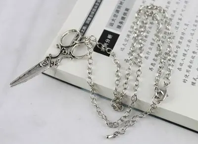 10 шт Тибетский серебристый цвет кулон с ножницами ожерелье #20090|scissor pendant necklace|pendant