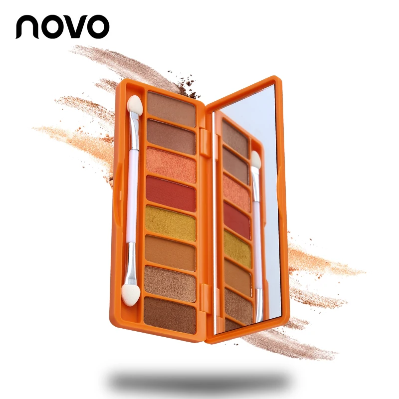 NOVO бренд Make Up Silk Slide 8 цветов Палитра теней для век студия Мини Мерцающие Тени для век Пудра Макияж гладкая текстура косметика
