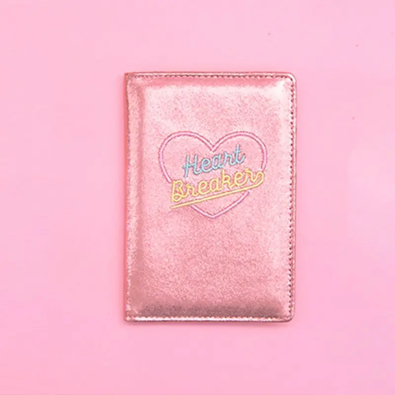 Fashion Women Hologram Embroidered Travel Accessories Lady Passport ID Card Cover Holder Case Protector Organizer PU Clutch Bag