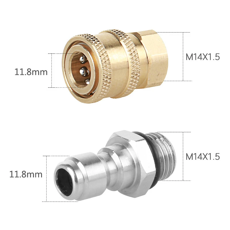 High Pressure Water Gun Connector 1/4 Quick M14*1.5 Pure Copper Sprinkler Accessories | Автомобили и мотоциклы