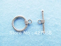 antique silver tone braid hemp toggle clasp ot hook connector pendant cham findingfit charm bracelet necklacediy accessory