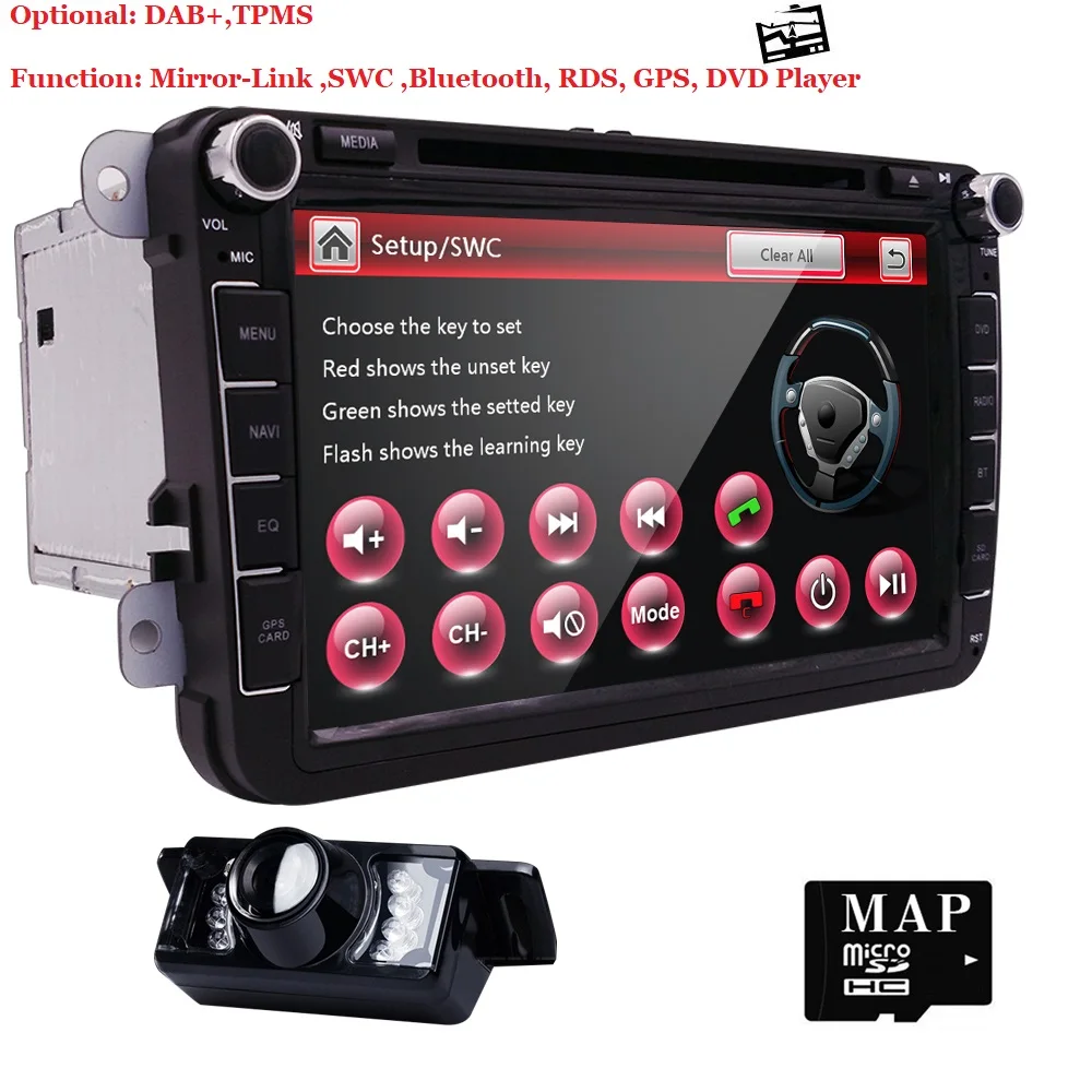 2 Din 7'⟊r DVD Player For Skoda Octavia Fabia Fast Yeti Superb V W Seat Stereo Wifi 3G GPS Navigation Radio MIRROR LINK DAB BT |