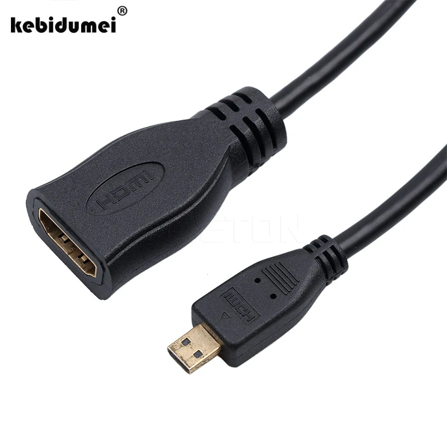 Новый переходник Micro HDMI Тип D штекер-HDMI гнездо A Кабель-адаптер M/F конвертер для