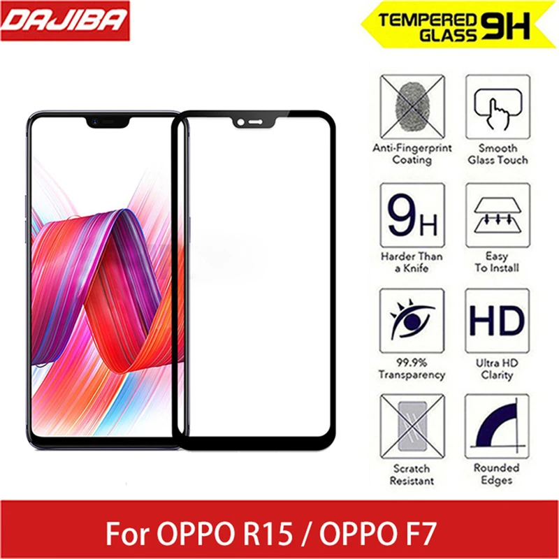 Закаленное стекло для OPPO R15 F7 закаленное Полное покрытие протектор экрана