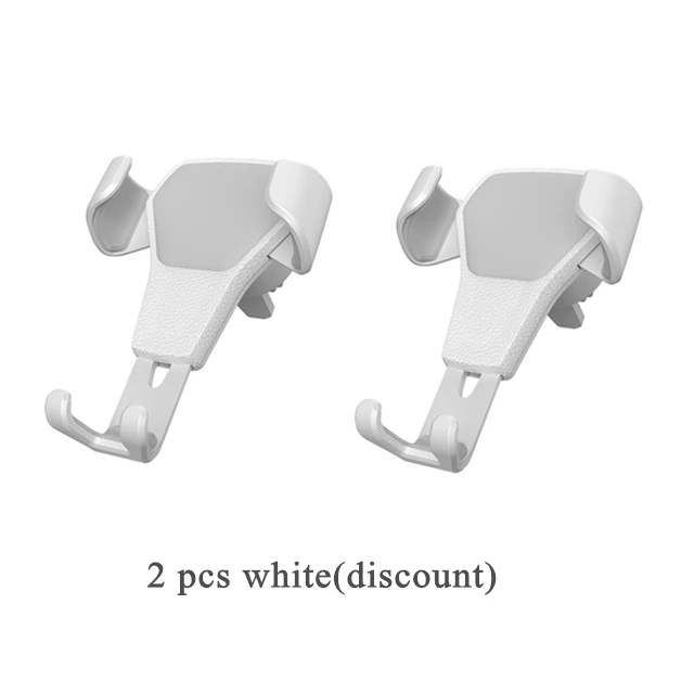 2 pcs white Гравитационный Автомобильный держатель для телефона в автомобиле, крепление на вентиляционное отверстие, без магнита, для iPhone X XS 7, Xiaomi, мобильный телефон, сотовый телефон, gps, подставка, поддержка - Цвет: 2 pcs white
