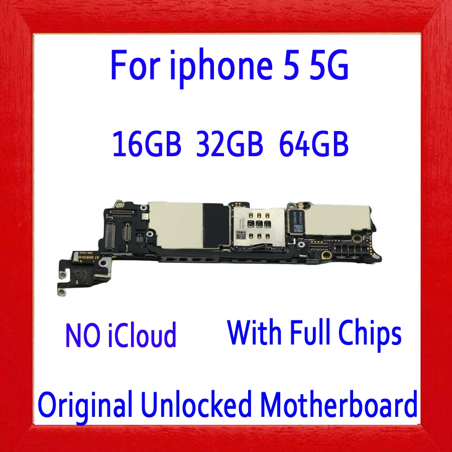 Оригинальная материнская плата+ чипы для iPhone 5 5g, Заводская разблокированная материнская плата на 16 ГБ, 32 ГБ, 64 ГБ, системная логическая плата IOS, протестированная, хорошая работа