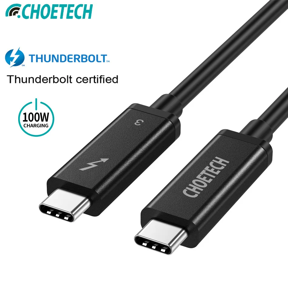 CHOETECH Thunderbolt 3 кабель 40 Гбит/с 100 Вт поддержка зарядки 5 к UHD дисплей 4 60 Гц usb type C HDMI