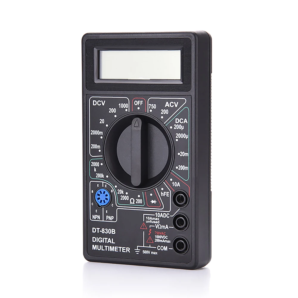 DT830B Ручной цифровой мультиметр AC DC Амперметр Вольтметр Ом Сопротивление измеритель температуры тест er с тестовым зондом набор