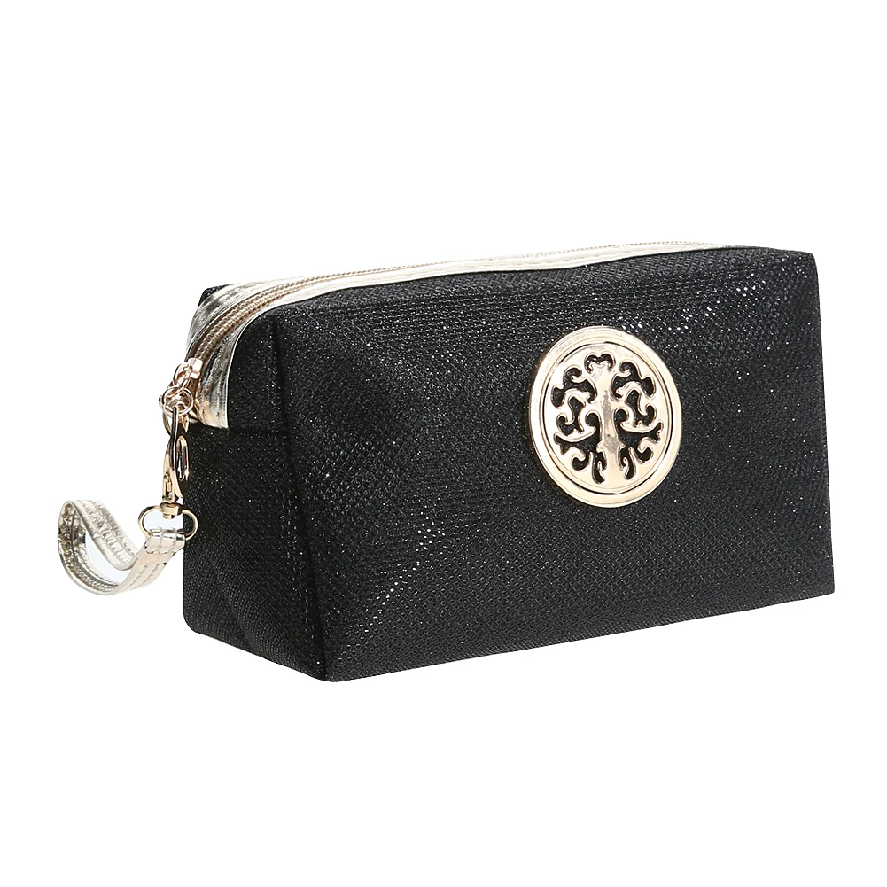 Женская мини сумка для макияжа сумки с принцами косметичка блестками Золотая