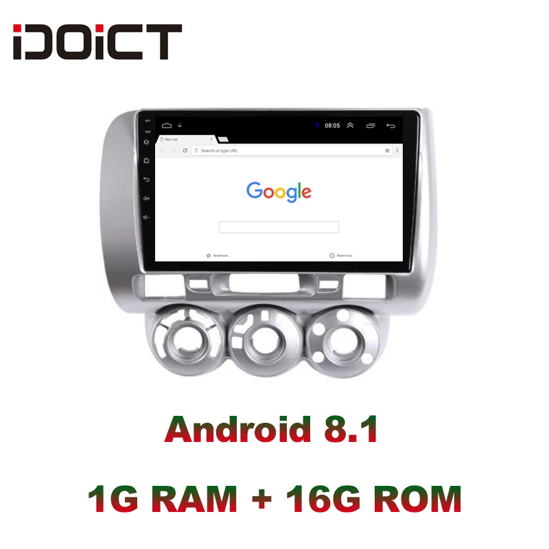 IDOICT Android 8,1 автомобильный dvd-плеер gps навигация Мультимедиа для Honda Fit Jazz радио LHD 2004 2005 2006 2007 автомобильный стерео