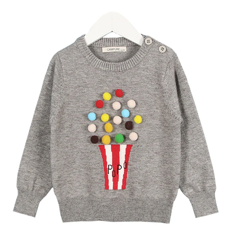Campure New 2019 Autumn Baby Girls Sweater Kids Knitwear Popcorn Sweaters For Knitted Pullover Clothes | Мать и ребенок